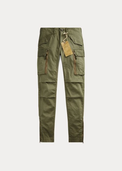 Pantalones Ralph Lauren Mujer Verde Oliva - Stretch Skinny Cargo - QHVXU5692